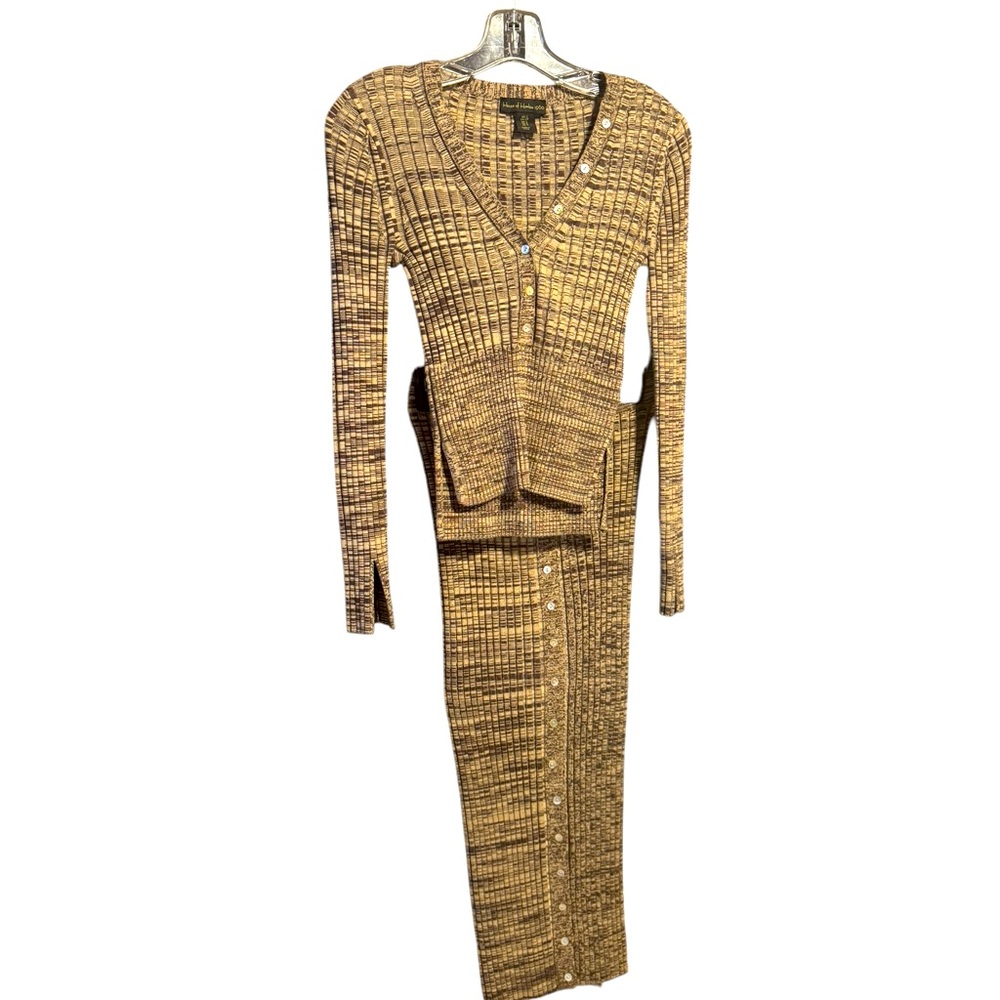 House of Harlow 1960 Midi Skirt/Sweater 2 Piece Set Size Small brown/tan combo